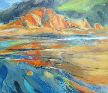 redrockreflects,wonwellbeach50x60cmoiloncanvasdianabooth.jpg